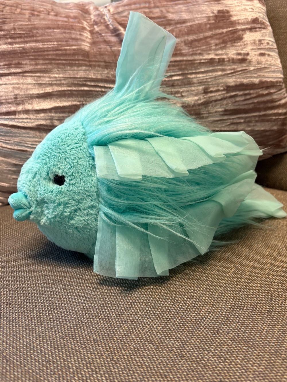Jellycat Florrie Maflish Plush Toy Retired Rare Sea Green Aqua Fish Ruffles